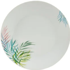 Assiette à dessert ronde porcelaine feuillage multicolore^Gifi