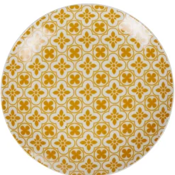 Assiette à dessert ronde rétro jaune moutarde Dolce Vita^Gifi Discount