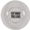 Assiette à dessert transparente design "eat what you love"^Gifi Outlet