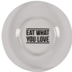 Assiette à dessert transparente design "eat what you love"^Gifi Outlet