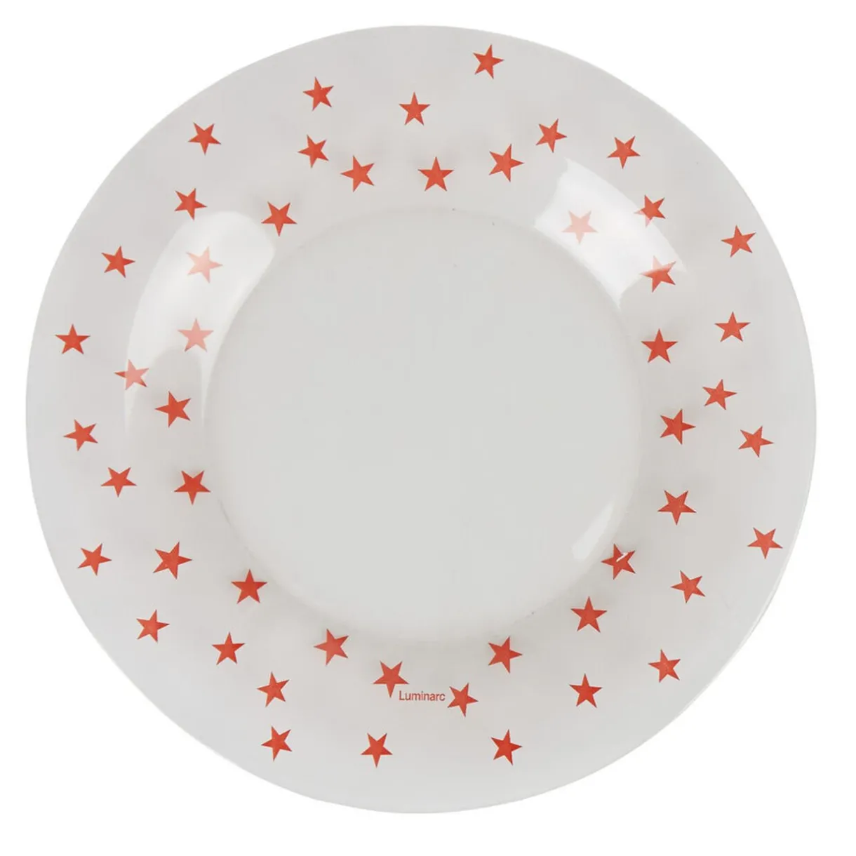 Assiette à dessert verre Zana givre étoiles rouges^Gifi New