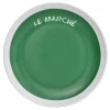 Assiette à dessert verte contour blanc inscription Le marché^Gifi Discount