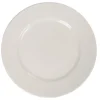 Assiette avec rebord embossé ronde plate blanche^Gifi New