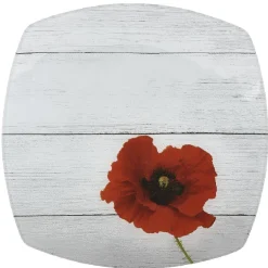 Assiette carrée plate coquelicot flower x4^Gifi Outlet