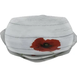 Assiette carrée plate coquelicot flower x4^Gifi Outlet