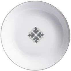 Assiette creuse blanche carreau de ciment motif flocon^Gifi New