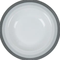 Assiette creuse blanche et grise Sérénité Rayures^Gifi Discount