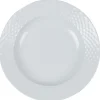 Assiette creuse blanche ronde aile damassée^Gifi Outlet
