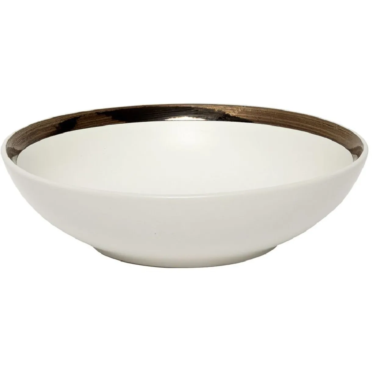 Assiette creuse en faïence avec liseré doré^Gifi