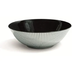 Assiette creuse en porcelaine décor rayures soleil^Gifi Discount