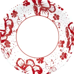 Assiette creuse Luminarc blanc décor rouge Alcove vintage^Gifi Discount