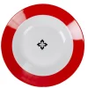 Assiette creuse Madrid bordure rouge croix centrale^Gifi Discount