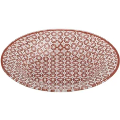 Assiette creuse Micro blanc et rouge fleurs à pois x4^Gifi Sale