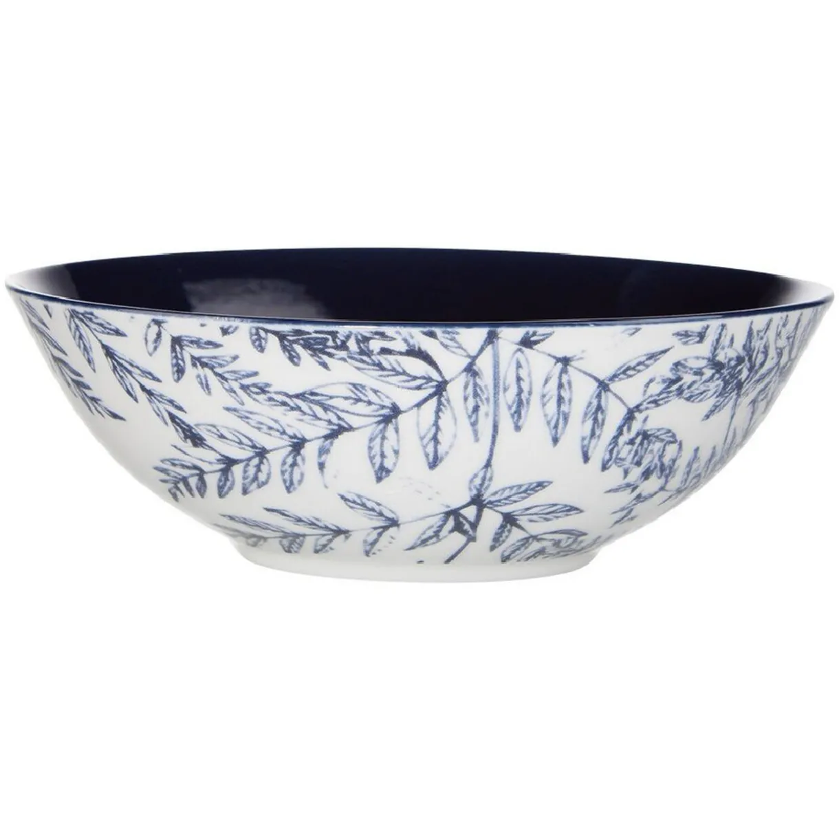 Assiette creuse motif feuillage bleu et blanc^Gifi Online