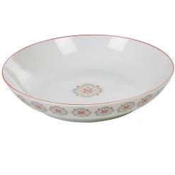 Assiette creuse ronde motif géométrique rouge gris campagne^Gifi Best