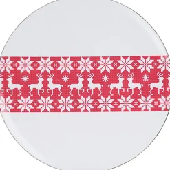 Assiette de présentation rouge blanche^Gifi Discount