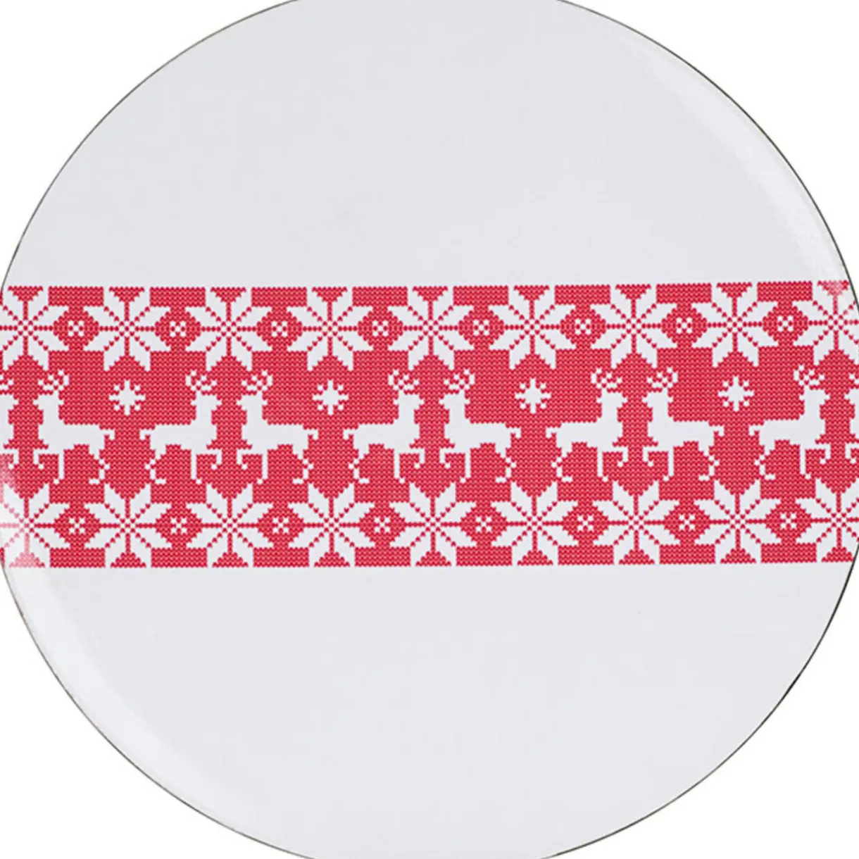 Assiette de présentation rouge blanche^Gifi Discount