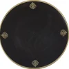 Assiette de présentation ronde noire motifs médaillon doré^Gifi New