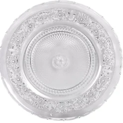 Assiette de présentation ronde transparente ciselée^Gifi Sale