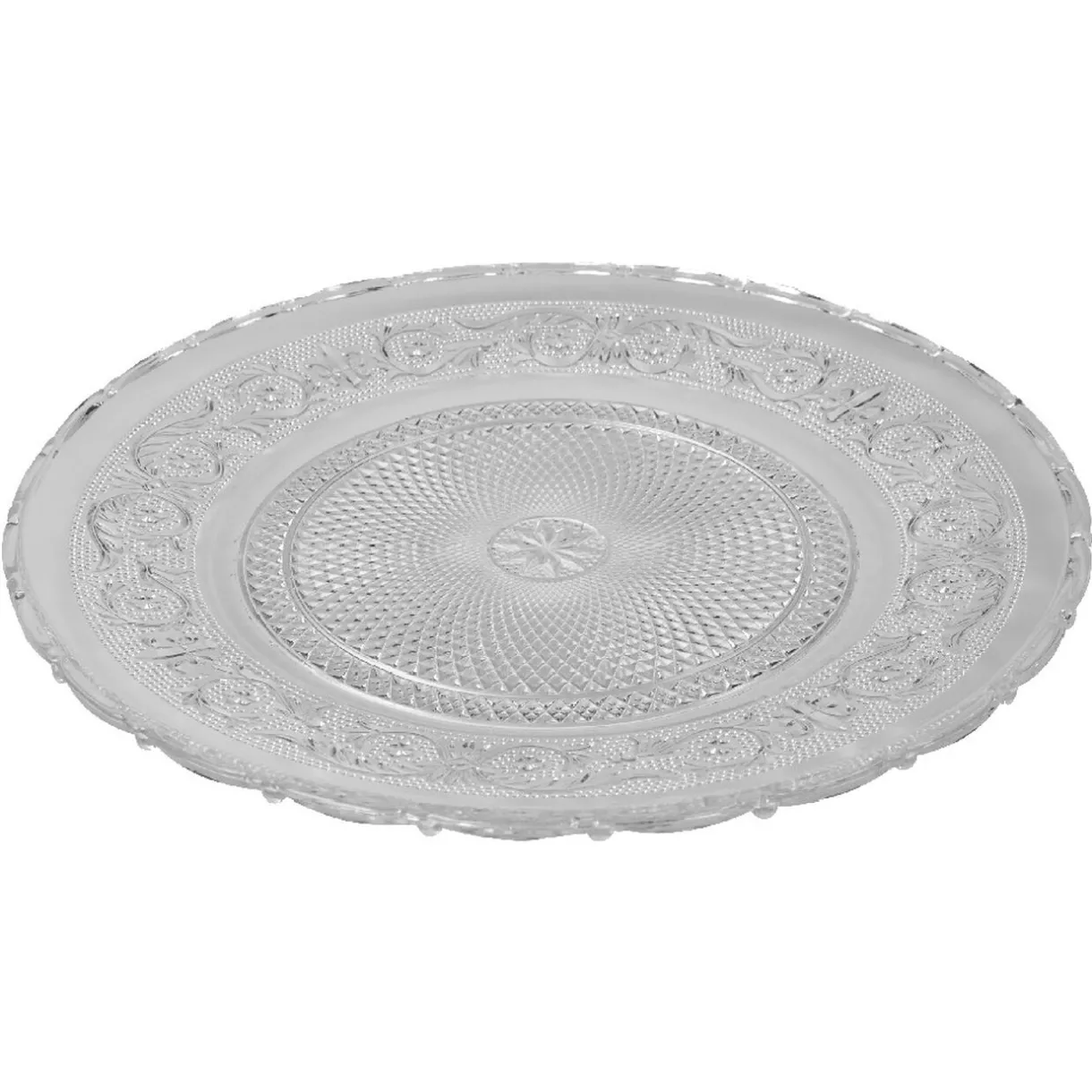Assiette de présentation ronde transparente ciselée^Gifi Sale