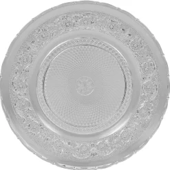 Assiette de présentation ronde transparente ciselée^Gifi Sale