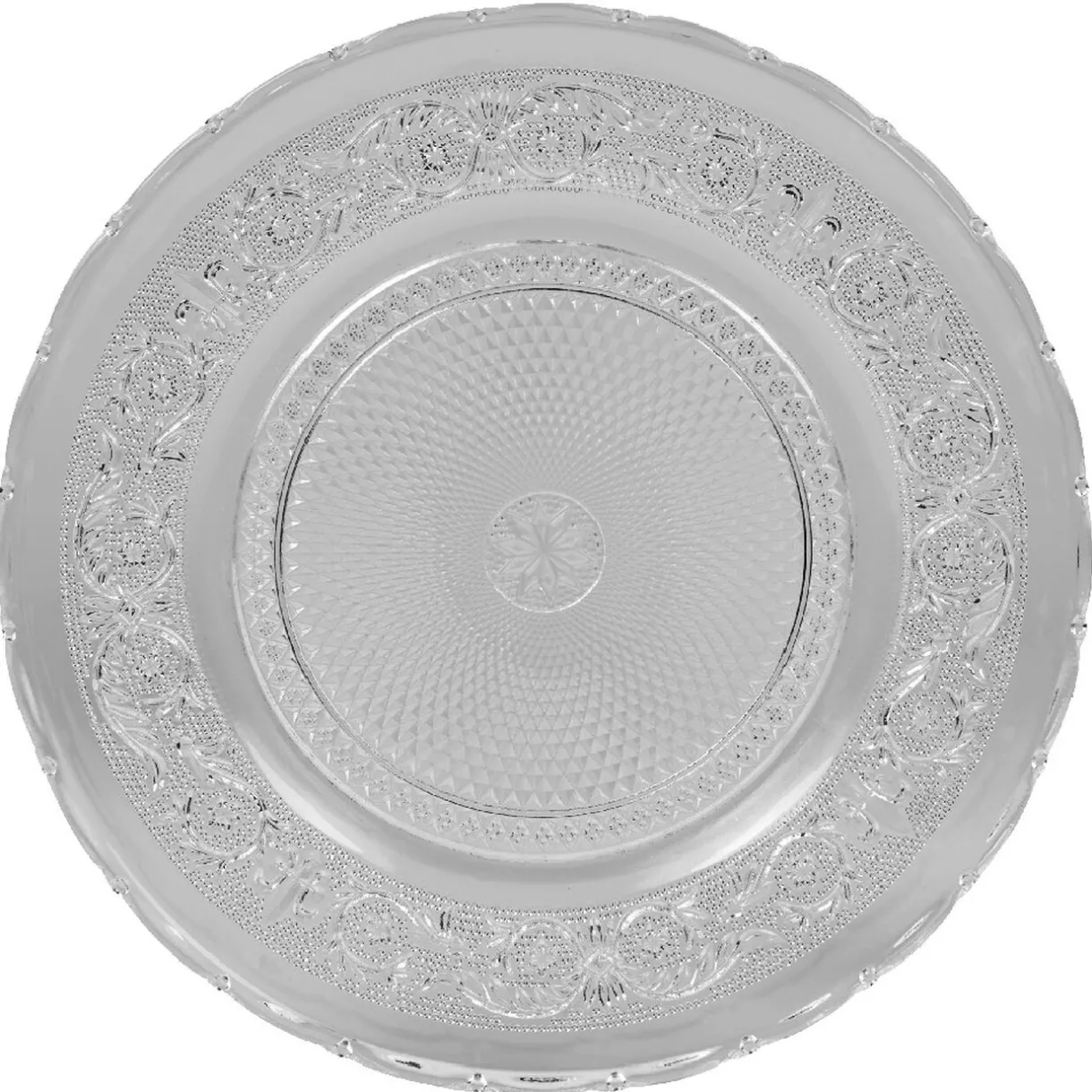 Assiette de présentation ronde transparente ciselée^Gifi Sale