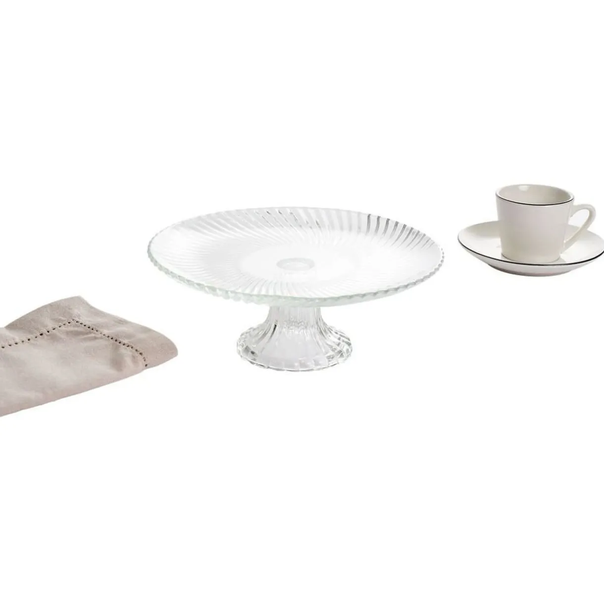 Assiette de présentation sur pied verre transparent Ø19,7xH8cm^Gifi Outlet