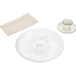 Assiette de présentation sur pied verre transparent Ø25,7xH9cm^Gifi Discount