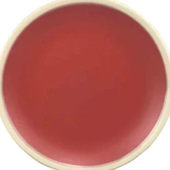 Assiette dessert couleur argile rouge bordure blanche^Gifi Clearance