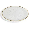 Assiette dessert ronde verre transparent rebord doré Ø21cm^Gifi New
