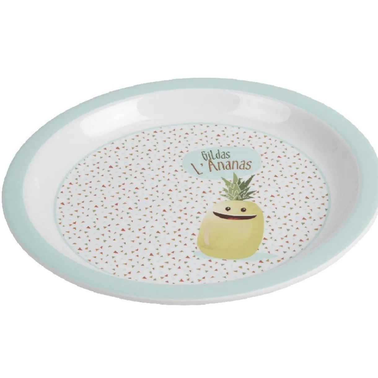Assiette mélaminé enfant design Gildas l'Ananas^Gifi New