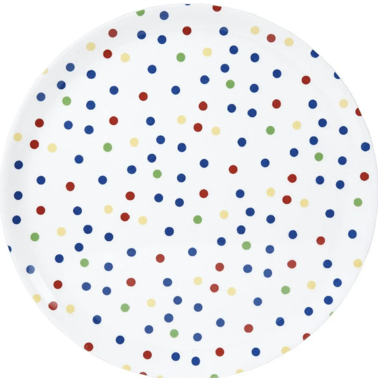 Assiette plastique blanche à pois multicolores^Gifi Sale