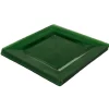 Assiette plastique plate carrée unie vert x 10^Gifi