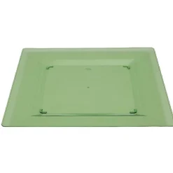Assiette plastique plate carrée unie vert x 10^Gifi