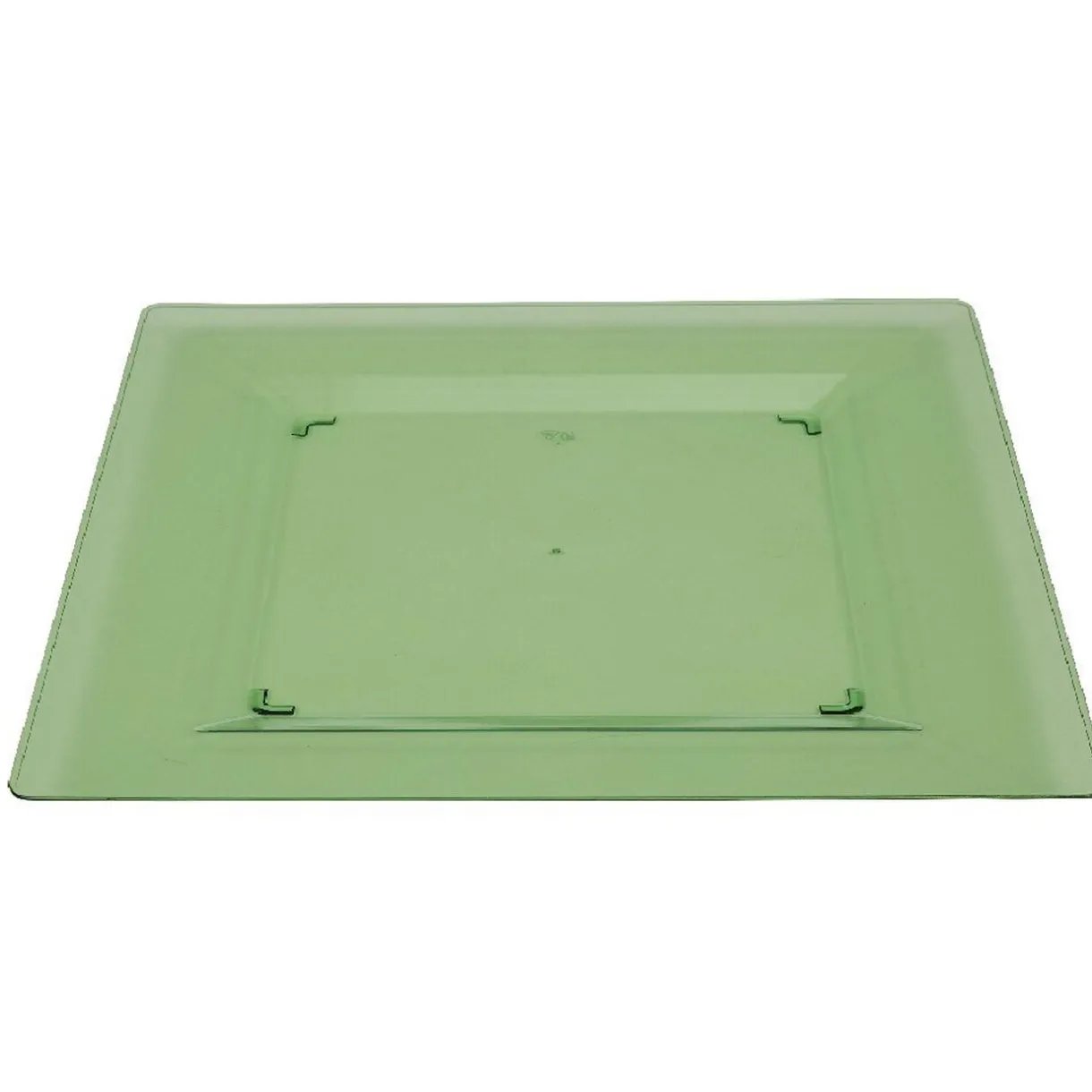 Assiette plastique plate carrée unie vert x 10^Gifi