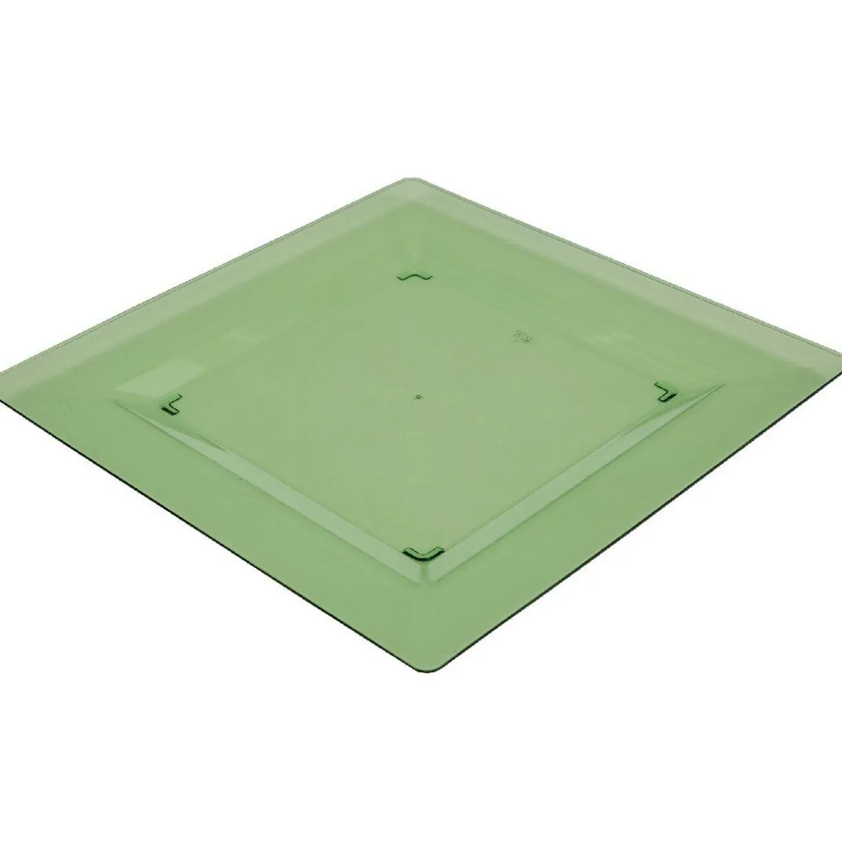 Assiette plastique plate carrée unie vert x 10^Gifi