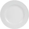 Assiette plate blanche bordure à rainures^Gifi New
