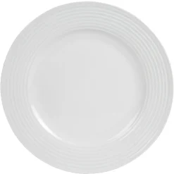 Assiette plate blanche bordure à rainures^Gifi New