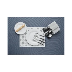 Assiette plate blanche bordure à rainures^Gifi New