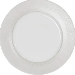 Assiette plate blanche bordure brillante^Gifi Online