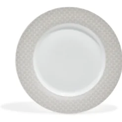 Assiette plate blanche bordure brillante^Gifi Online