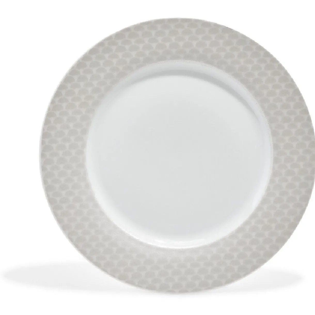 Assiette plate blanche bordure brillante^Gifi Online