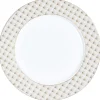 Assiette plate blanche bordure rayons doré^Gifi New