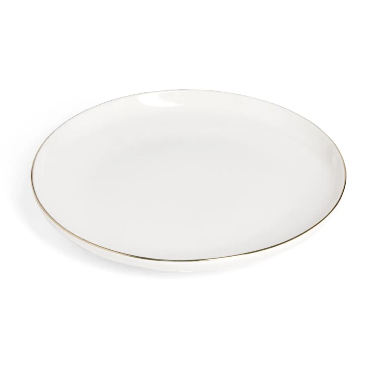 Assiette plate blanche bordure dorée Ø27cm^Gifi Sale