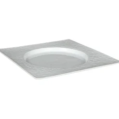 Assiette plate blanche carrée^Gifi