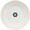 Assiette plate blanche décor fleur bleue^Gifi New