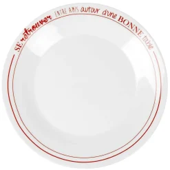 Assiette plate blanche et rouge^Gifi Best