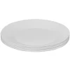 Assiette plate blanche Harena bord ligne en relief x6^Gifi Clearance