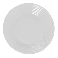 Assiette plate blanche Harena bord ligne en relief x6^Gifi Clearance
