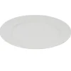 Assiette plate blanche ronde aile damassée^Gifi New